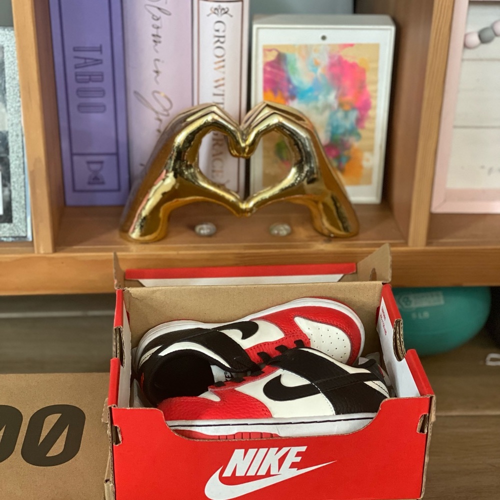 Nike Kids Red and White Sneakers